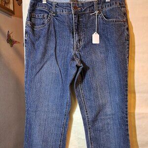 Apt. 9 Straight Leg Jeans Size 10 Medium Blue Wash Textured Denim Kohl's Classic